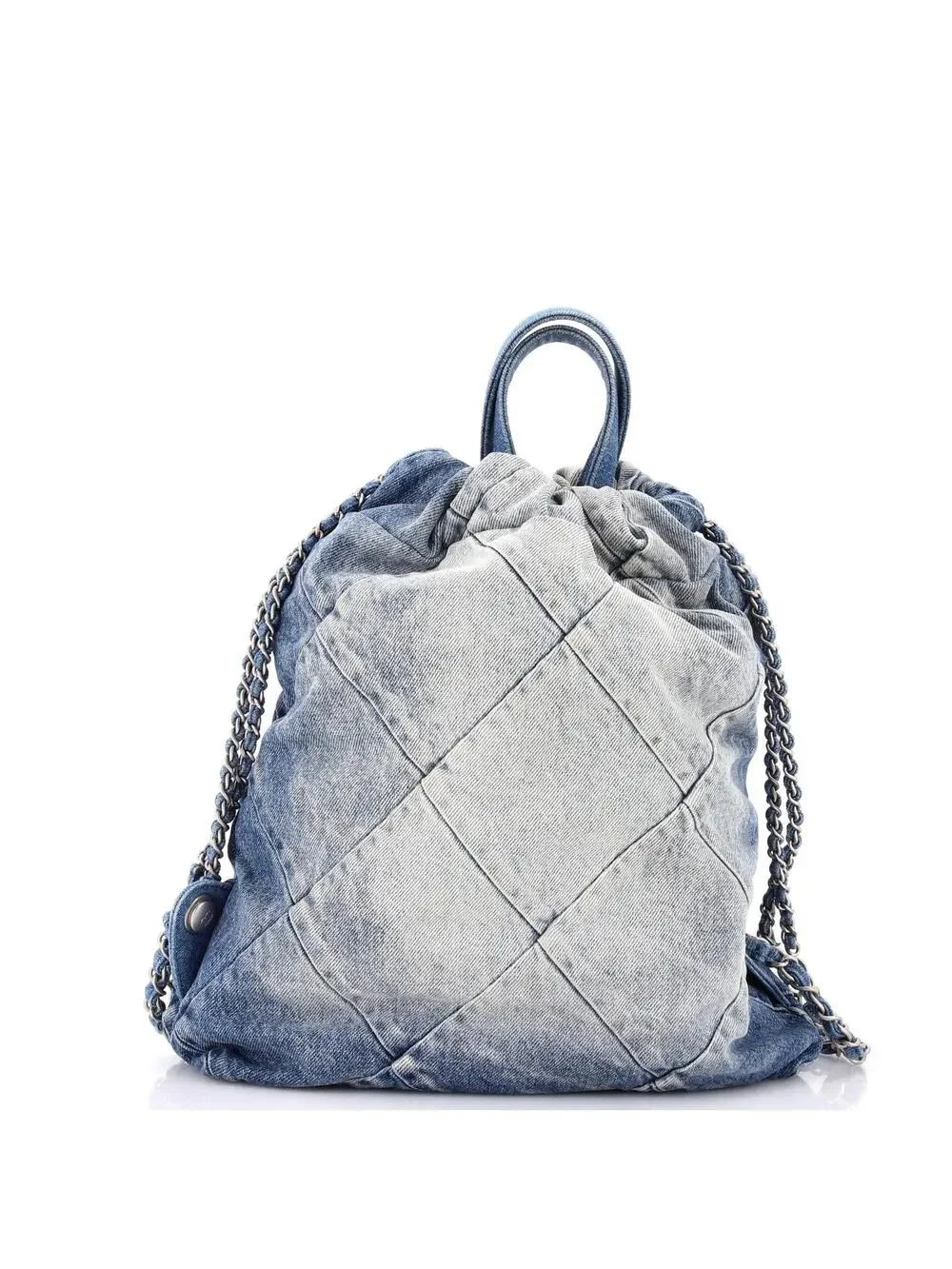 Chanel 22 Chain Backpack Quilted Denim #281418C49B
